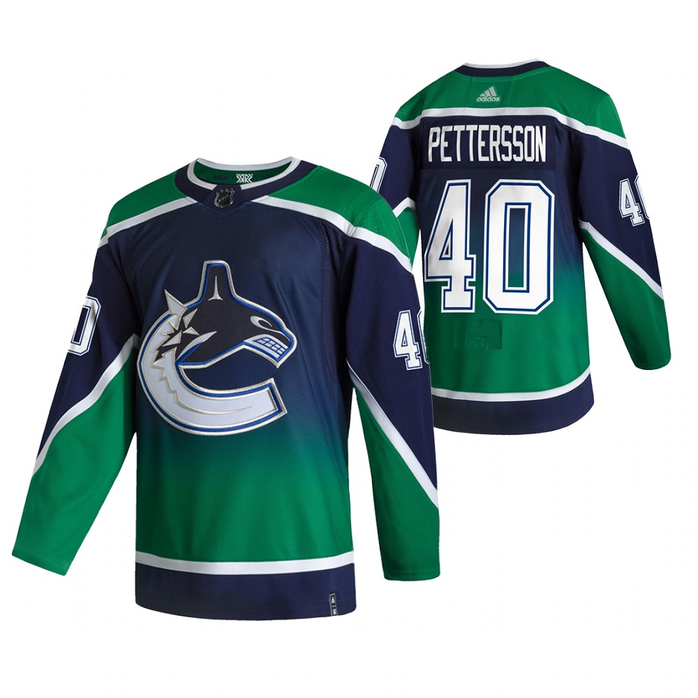 2021 Adidias Vancouver Canucks #40 Elias Pettersson Green Men Reverse Retro Alternate NHL Jersey